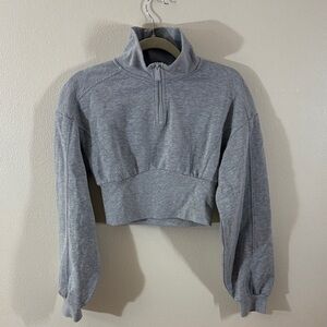 ALO Yoga Gray Cropped Sweatshirt